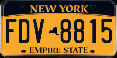 NY license plate FDV8815