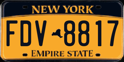 NY license plate FDV8817
