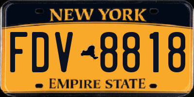 NY license plate FDV8818
