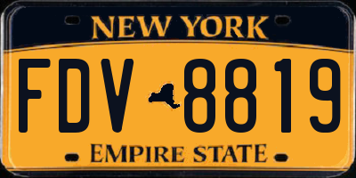 NY license plate FDV8819