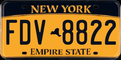 NY license plate FDV8822
