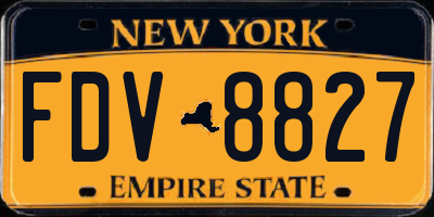 NY license plate FDV8827
