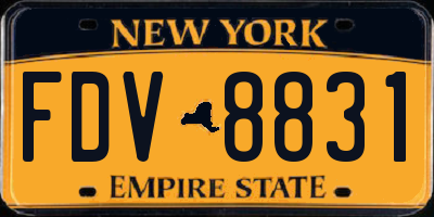 NY license plate FDV8831