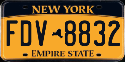 NY license plate FDV8832