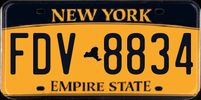 NY license plate FDV8834