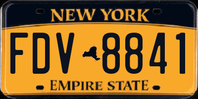 NY license plate FDV8841