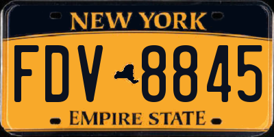NY license plate FDV8845