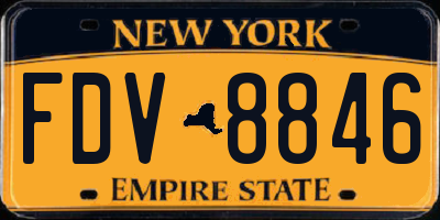 NY license plate FDV8846