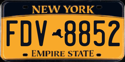 NY license plate FDV8852