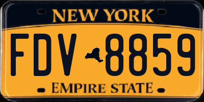 NY license plate FDV8859