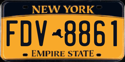 NY license plate FDV8861
