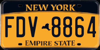 NY license plate FDV8864