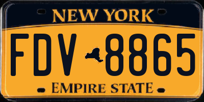 NY license plate FDV8865