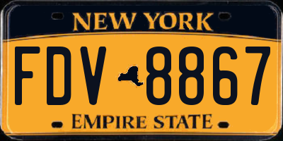 NY license plate FDV8867