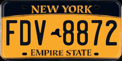 NY license plate FDV8872