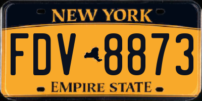 NY license plate FDV8873