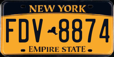 NY license plate FDV8874