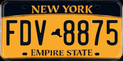 NY license plate FDV8875