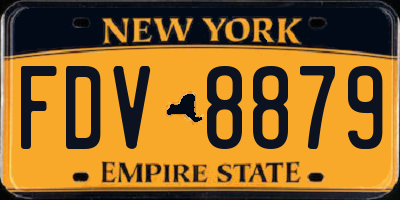 NY license plate FDV8879