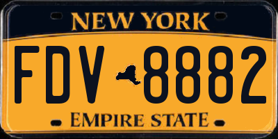 NY license plate FDV8882