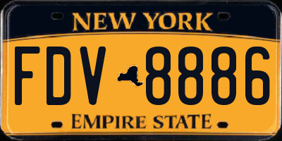 NY license plate FDV8886