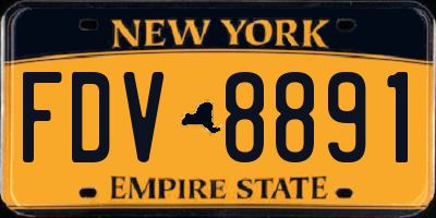 NY license plate FDV8891