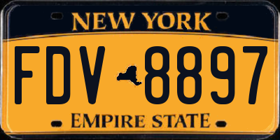 NY license plate FDV8897