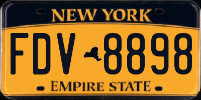 NY license plate FDV8898