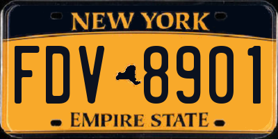 NY license plate FDV8901