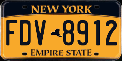 NY license plate FDV8912