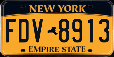 NY license plate FDV8913