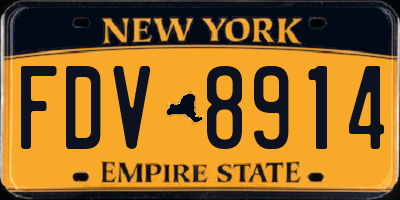 NY license plate FDV8914