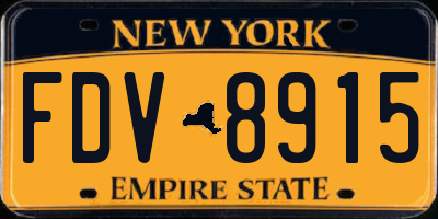 NY license plate FDV8915