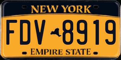 NY license plate FDV8919