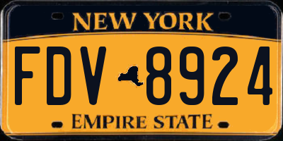 NY license plate FDV8924