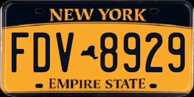 NY license plate FDV8929