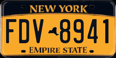 NY license plate FDV8941