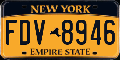 NY license plate FDV8946