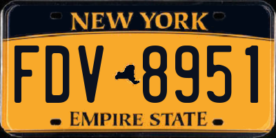 NY license plate FDV8951