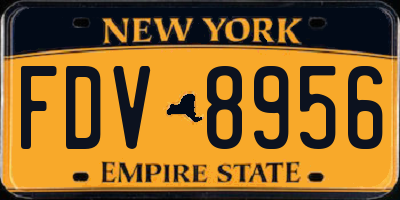NY license plate FDV8956