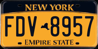 NY license plate FDV8957
