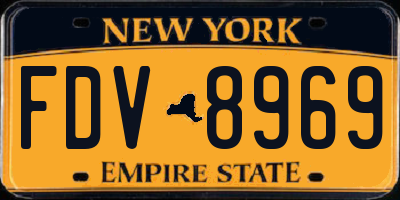 NY license plate FDV8969