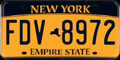 NY license plate FDV8972