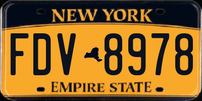 NY license plate FDV8978