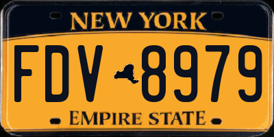 NY license plate FDV8979