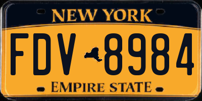NY license plate FDV8984