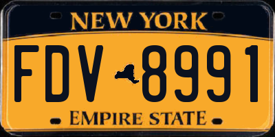NY license plate FDV8991