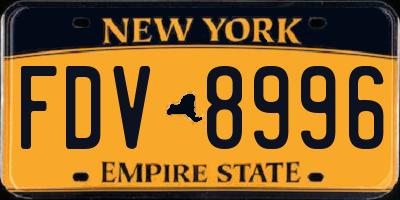 NY license plate FDV8996