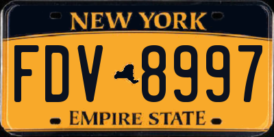 NY license plate FDV8997