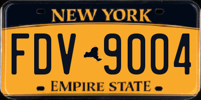 NY license plate FDV9004